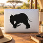 Black elephant silhouette wall decal with trunk lowered