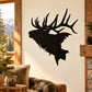 Elk head profile decal, black silhouette of an elk’s side head