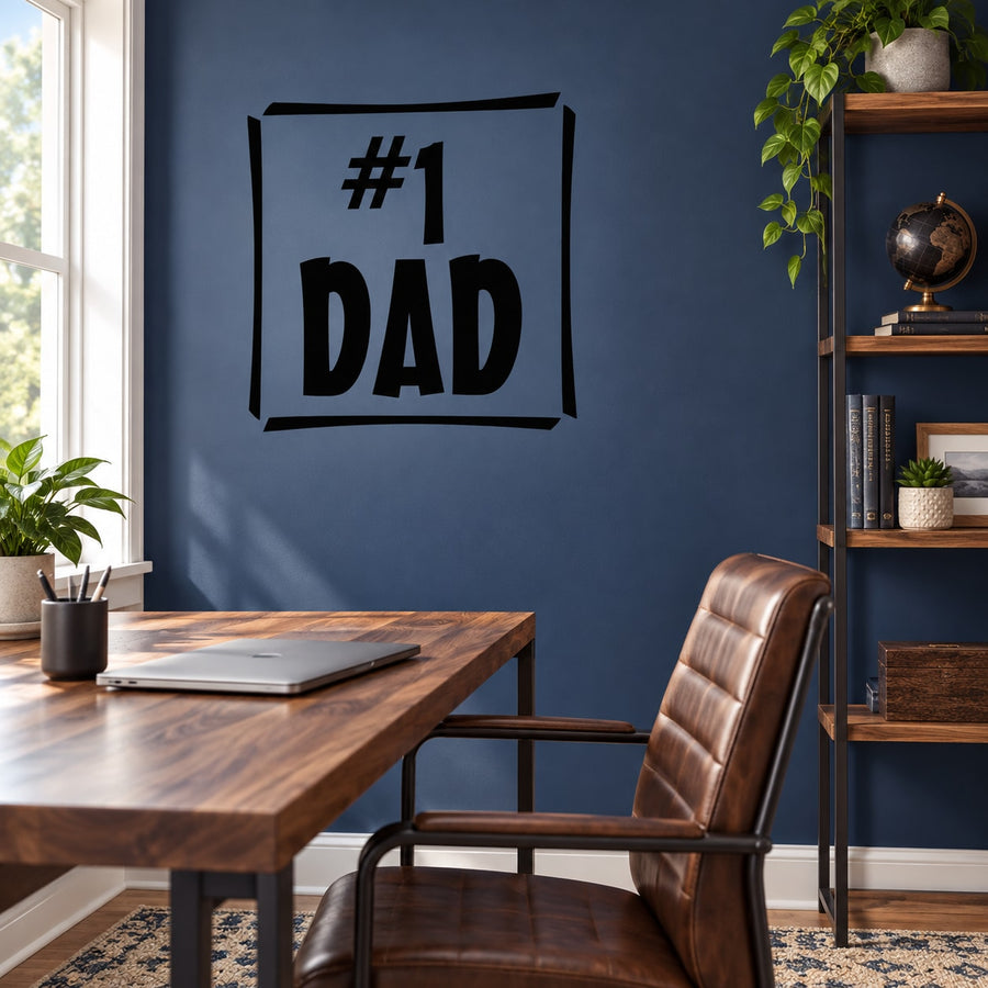 Square wall decal with #1 DAD lettering