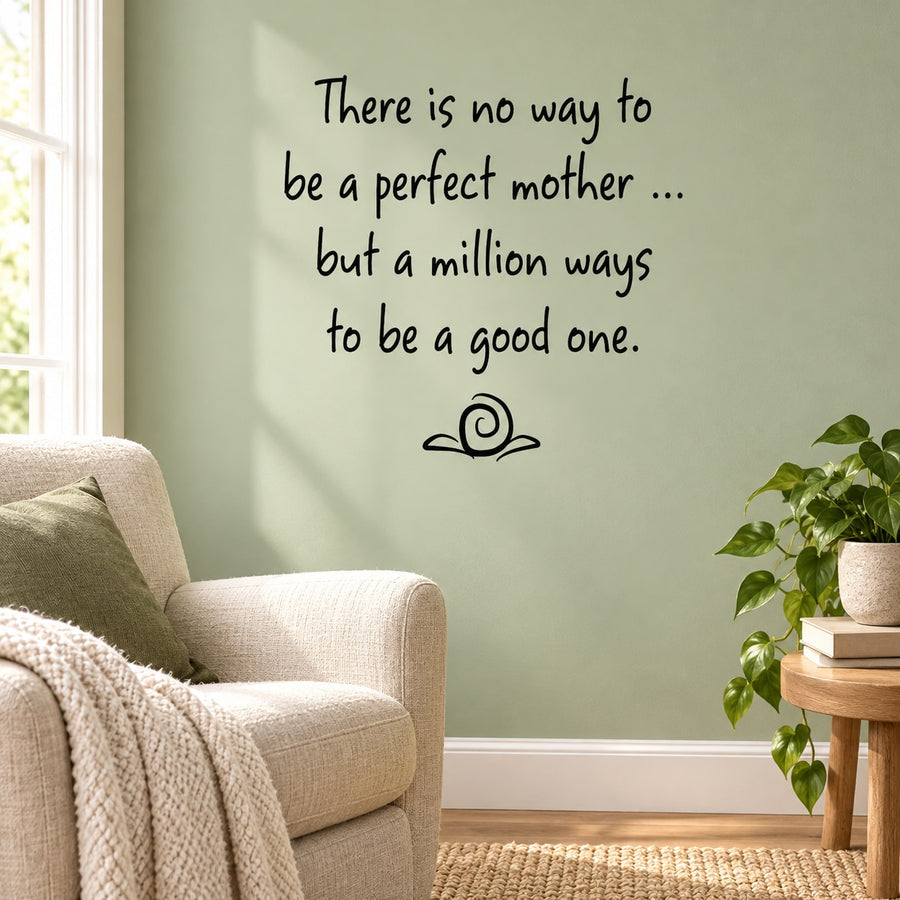 Inspirational wall decal quote with small flower icon