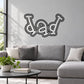 Dad word wall decal in black outlined cursive lettering
