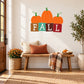Fall pumpkins wall sticker with three orange pumpkins and 'FALL' letter blocks