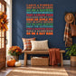 Autumn word collage wall decal with orange/red quote text in block letters