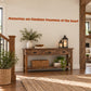 Wall decal with red script quote: timeless treasures of the heart.