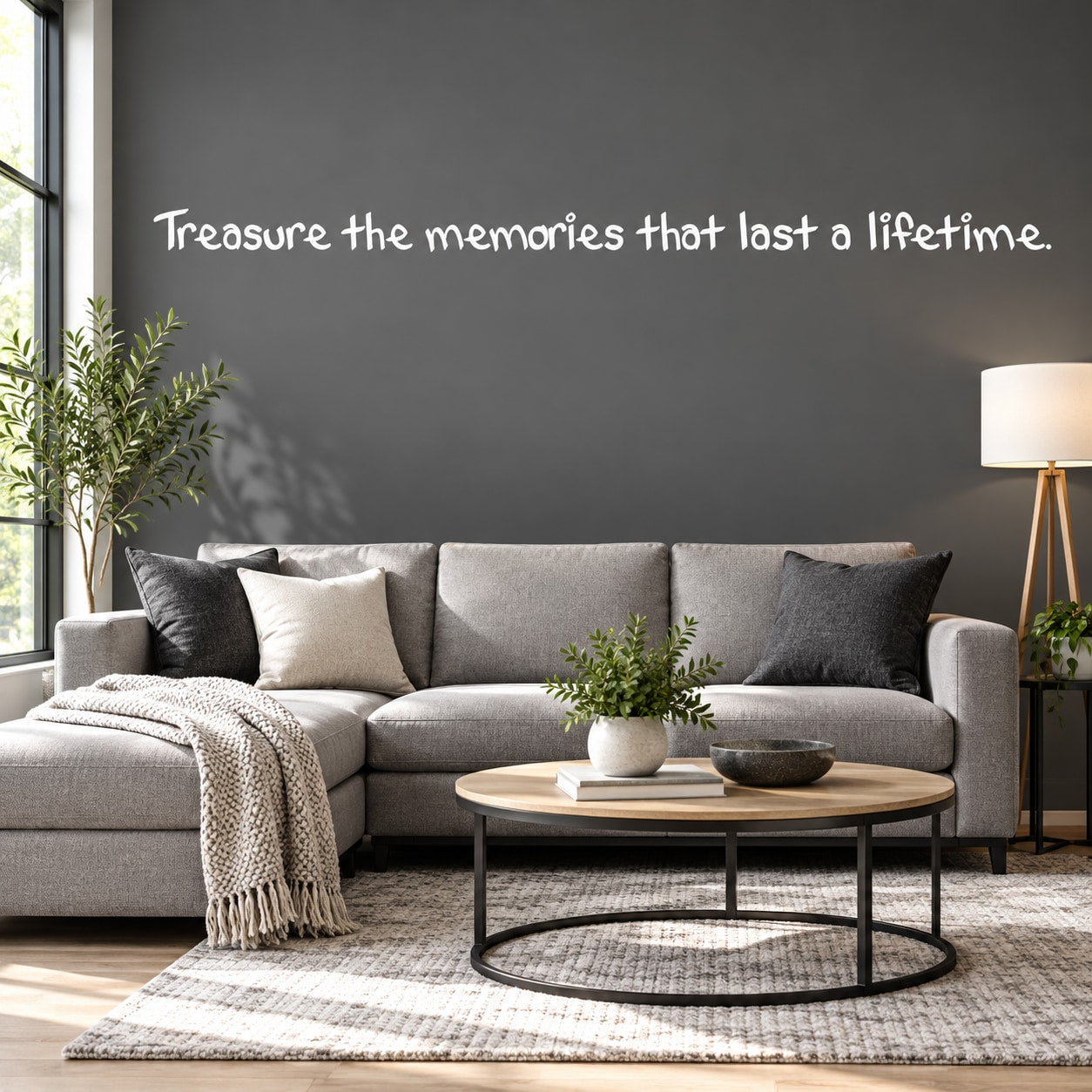 Treasure the memories wall decal quote: 'that last a lifetime'