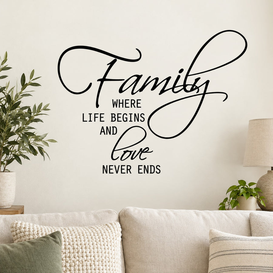 Inspirational Family Wall Art - Mvd005 — illustrative vinyl decal application mockup. Surrounding objects are not included.