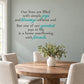Printed die-cut wall decal with inspirational text and leafy branch illustration