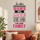 Printed die-cut wall decal with 'HOME' 'LOVE' and family quote text