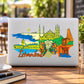 Istanbul city skyline sticker with colorful landmarks and 'Istanbul' text