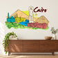 Cairo Egypt sticker with pyramids, landmarks skyline, and “Cairo” red script logo