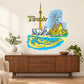 Toronto skyline souvenir sticker with CN Tower and waterfront illustration