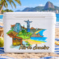 Rio de Janeiro sticker with city skyline, beach, train, and “Rio de Janeiro” text