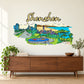 Shenzhen wall sticker with colorful city skyline illustration and “Shenzhen” script