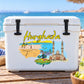 Hurghada sticker with yellow script and illustrated map of city landmarks
