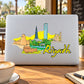 Riyadh city sticker with colorful skyline and yellow 'Riyadh' lettering