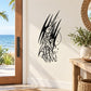 Black tribal dolphin splash wall decal with decorative linework and splash detail