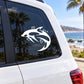 White dolphin hourglass decal for car rear window