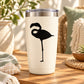 Flamingo silhouette decal, balanced flamingo design on white tumbler cup