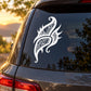 White intricate floral tattoo decal with swirling vine and leaf details