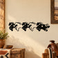Pony dashing decal set of black horse silhouettes in a row