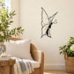 Black butterfly wall decal vinyl sticker with detailed line art