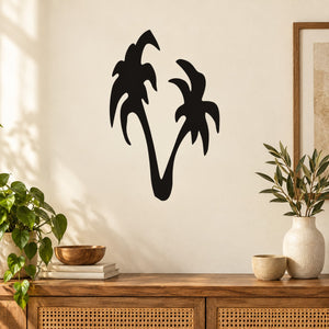 Black flower silhouette wall decal, vinyl sticker design