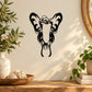 Butterfly vinyl wall decal, black butterfly design with detailed wings and antennae