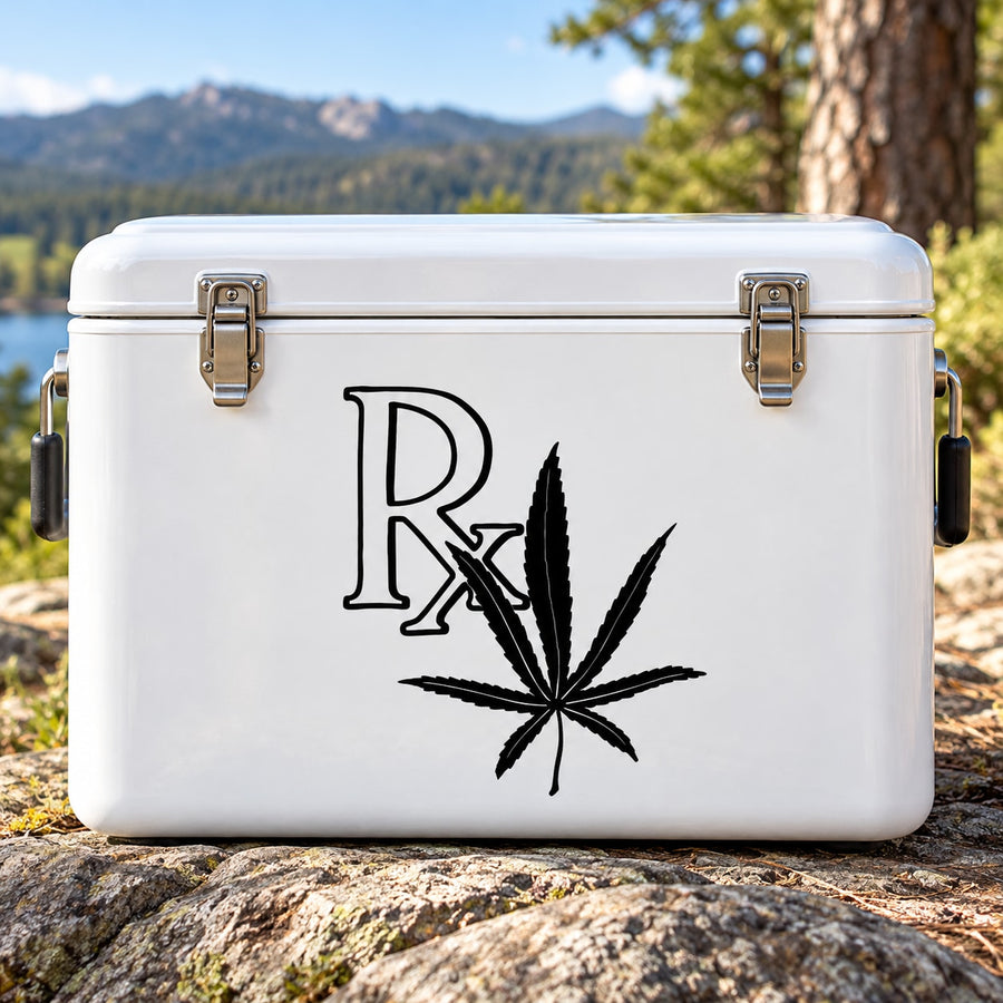 RX Marijuana Wall Decal - Vinyl Decal - Car Decal - 030 — illustrative vinyl decal application mockup. Surrounding objects are not included.