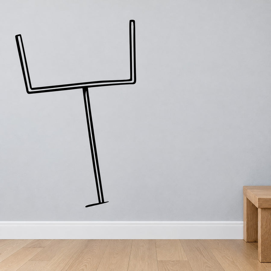 Football Field Goal Wall Decal - Vinyl Decal - Car Decal - CDS047 — illustrative vinyl decal application mockup. Surrounding objects are not included.