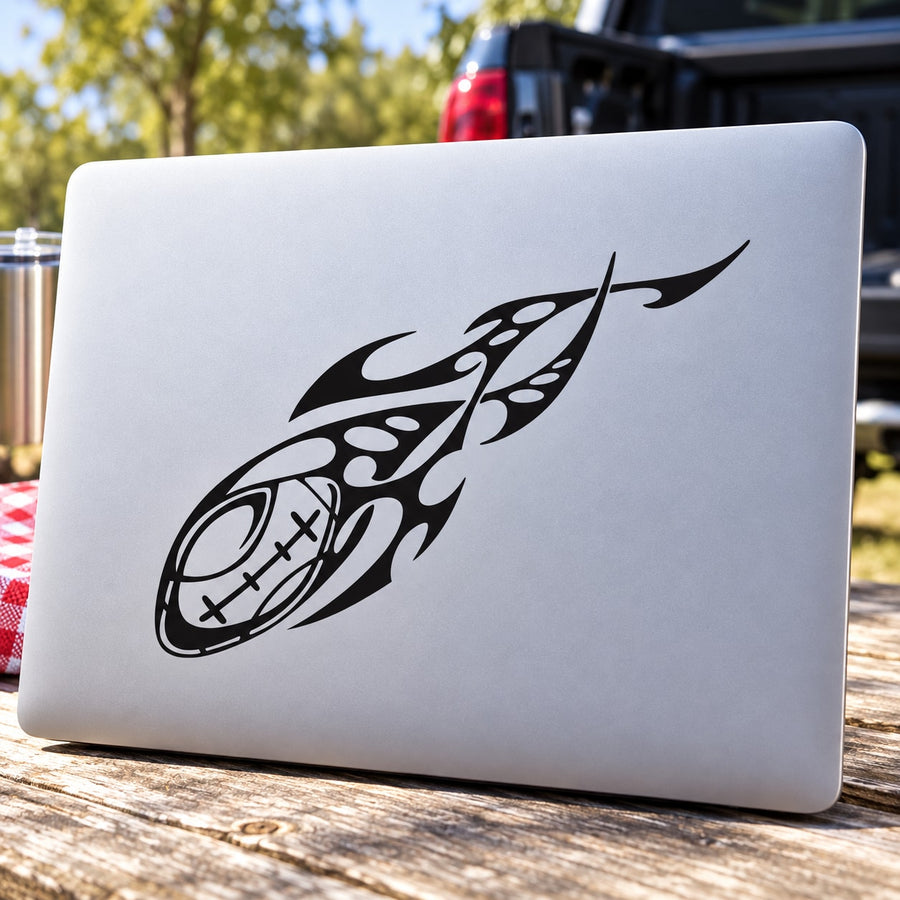 Football Wall Decal - Vinyl Decal - Car Decal - DC 120 — illustrative vinyl decal application mockup. Surrounding objects are not included.