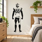 Football player wall decal silhouette with crown, "YOUR NAME" and number 00
