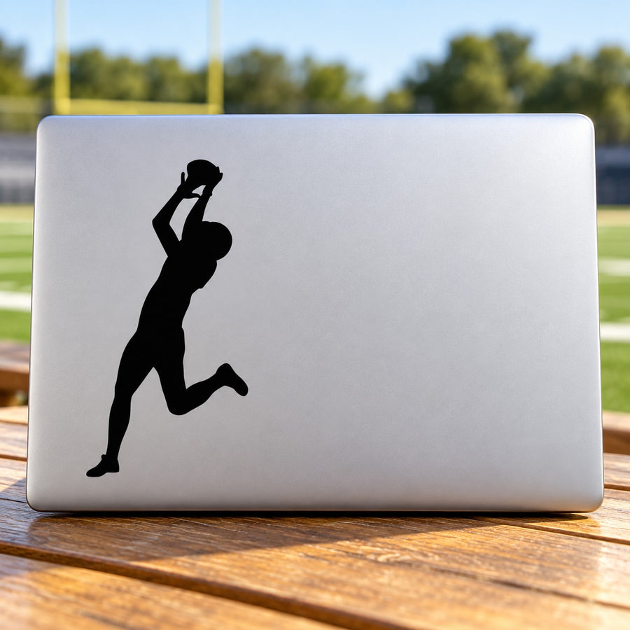 Football Player Wall Decal - Vinyl Decal - Car Decal - Vd014 — illustrative vinyl decal application mockup. Surrounding objects are not included.
