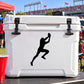 Football player vinyl wall decal with black running player silhouette