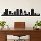 Fort Worth Texas skyline wall decal, black city silhouette across the wall