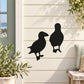 Two standing puffins wall decal, black silhouette style