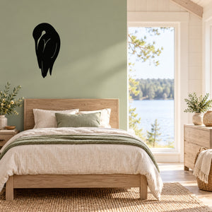 Black swan wall decal featuring a simple bird silhouette