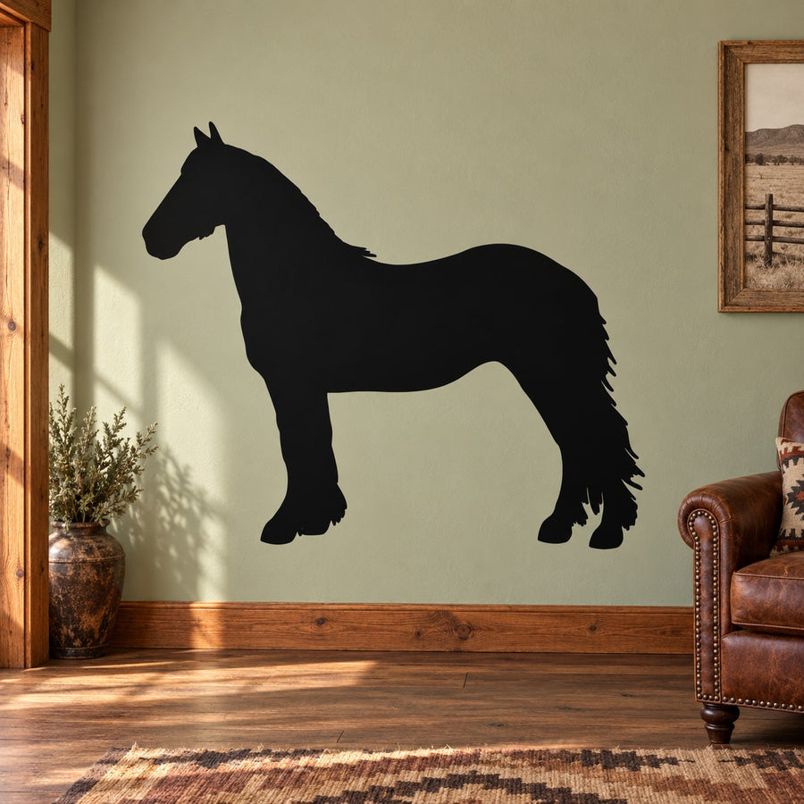 Black horse silhouette wall decal