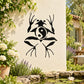 Meditating yin yang frog wall decal, black stylized frog in yin yang pose