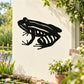 Black striped frog wall decal