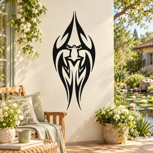 Tribal abstract frog wall decal, black tribal design