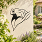 Black frog illustration decal on a leaf
