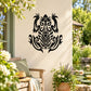 Black intricate tribal frog wall decal with ornate scrollwork details