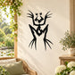Abstract frog wall decal, black silhouette with stylized crown