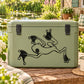Light green storage box with black gliding tree frog decal
