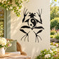 Frog yin-yang decal sticker with black outline design on light background