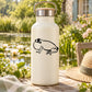 Side croaking frog decal on a cream bottle