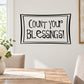 Wall decal with black quote "Count your blessings!" in double rectangular border