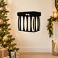 Black and white striped gift decal with bow