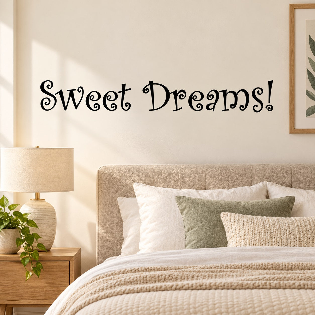 Sweet dreams Stars Wall Decals — illustrative vinyl decal application mockup. Surrounding objects are not included.