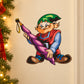 Cartoon elf sticker holding a purple spiral ornament